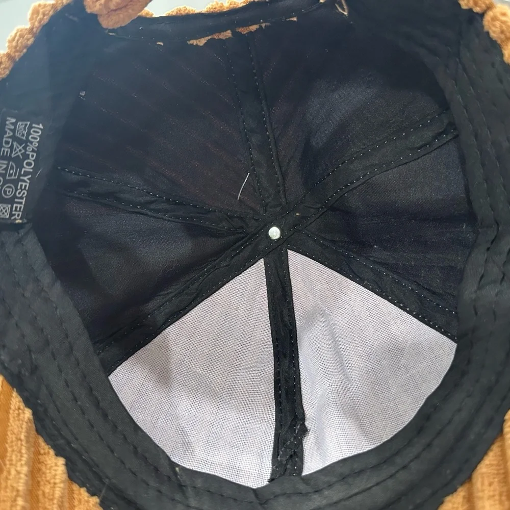 New! Brown Plush Corduroy Baseball Cap Adjustable Velcro Strap Back in Tan - Picture 9 of 12